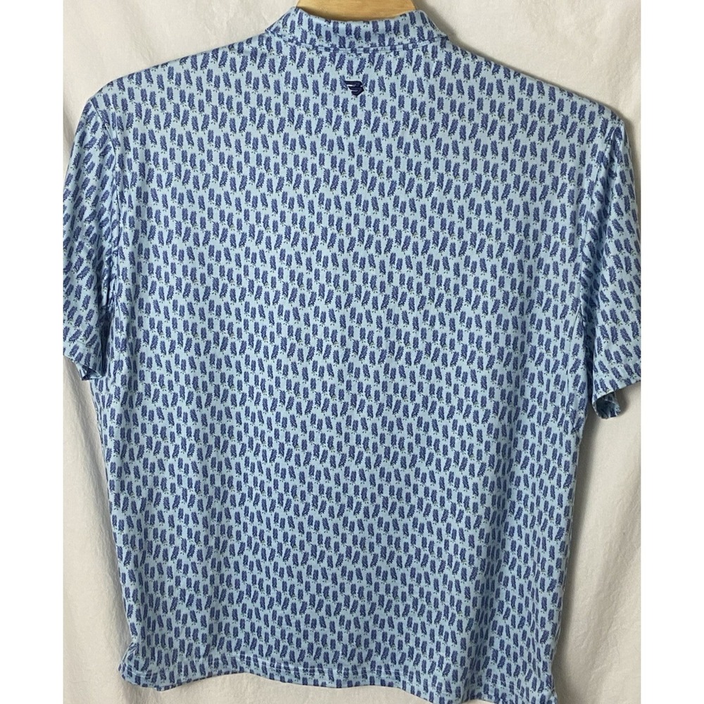 Burlebo Mens Golf Polo Shirt 2XL Blue Stretch Performance Activewear - Picture 4 of 7